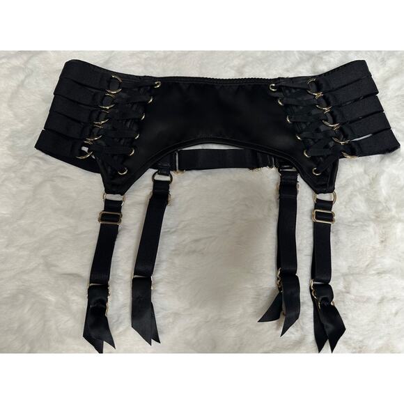 Honey Birdette STEVIE🖤 Black Gold FULL 3 Piece Set 32D, S, XS Brief - Picture 8 of 13